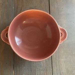 1950 Fiestaware cream handled soup bowl in rose